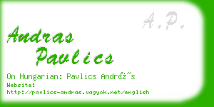 andras pavlics business card